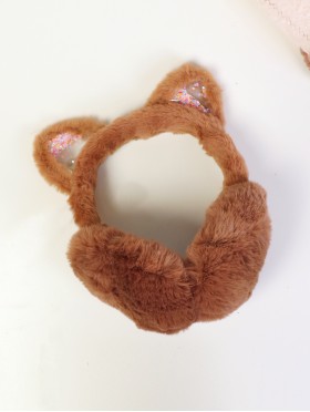 Colorful Sequins Cat Ears Plush Earmuff